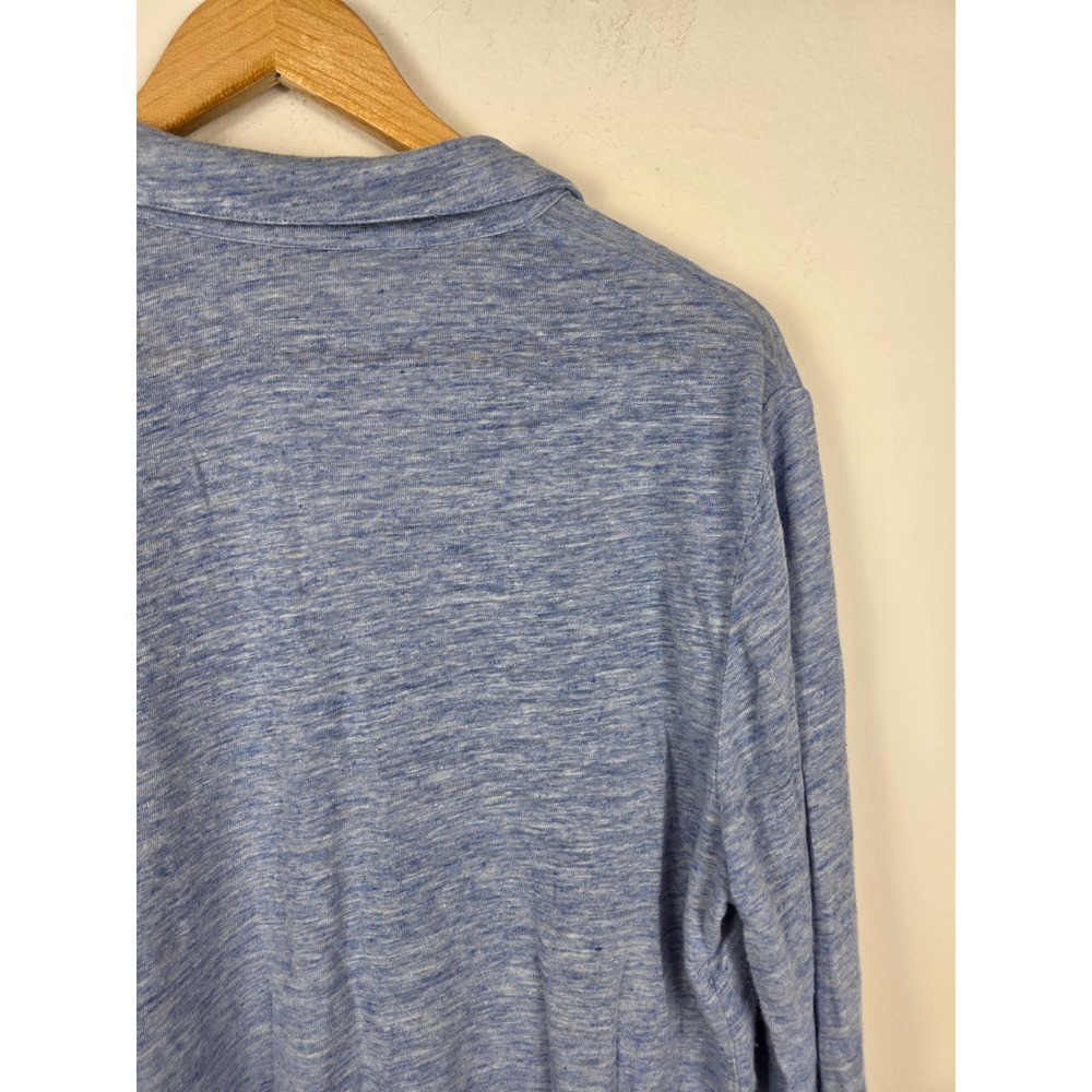 J.McLaughlin Women's Blue Linen Blend Button Down Long Sleeve‎ Top Shirt XL - Picture 5 of 7